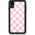 Pink and White Checkerboard iPhone XR Waterproof Case