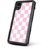 Pink and White Checkerboard iPhone XR Waterproof Case