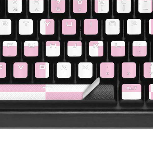 Pink and White Checkerboard K95 RGB PLATINUM Mechanical Gaming Keyboard Skin