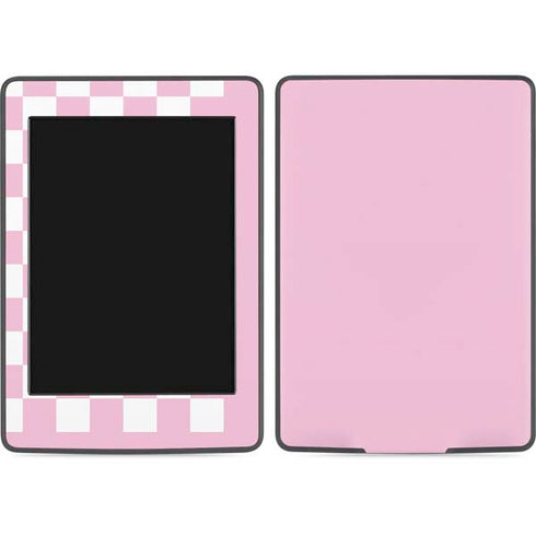 Pink and White Checkerboard Amazon Kindle Skin