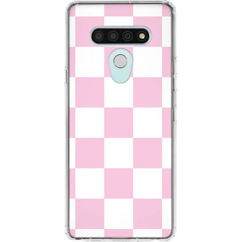 Pink and White Checkerboard LG Stylo 6 Clear Case