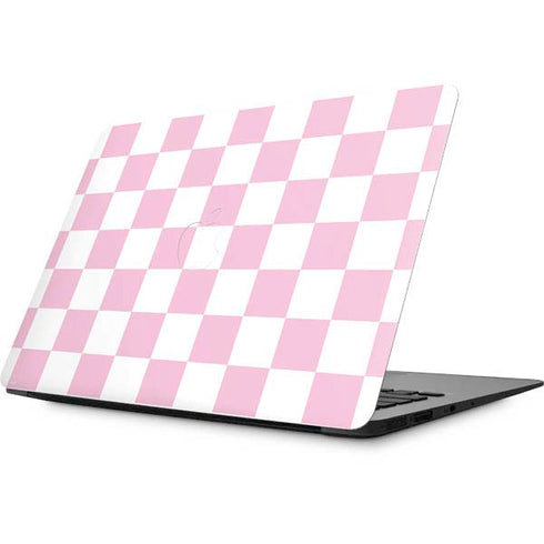 Pink and White Checkerboard Apple MacBook Skin