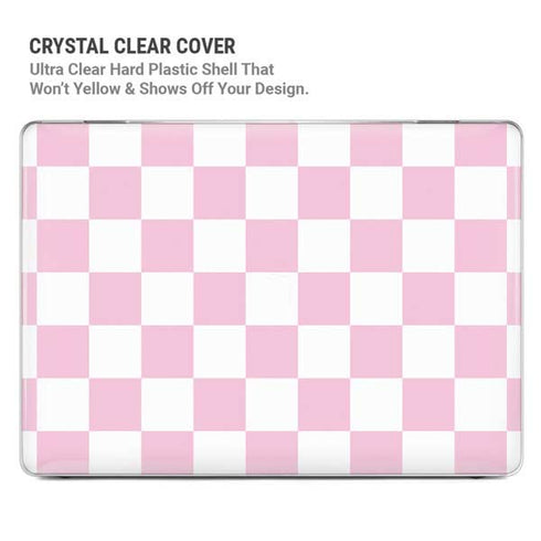 Pink and White Checkerboard MacBook Air 15in (2023-2025) Case plus Skin
