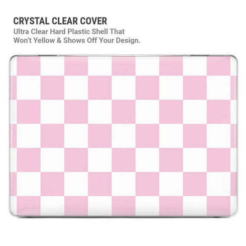 Pink and White Checkerboard MacBook Pro 16in (2021-25) Case plus Skin