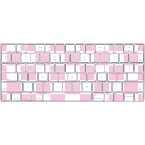 Pink and White Checkerboard Magic Keyboard Skin