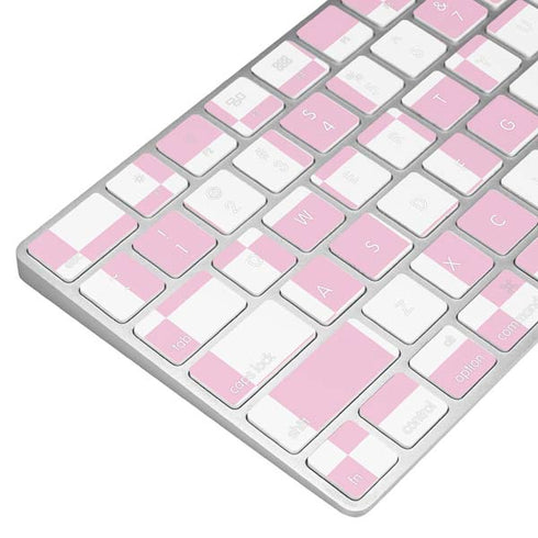 Pink and White Checkerboard Magic Keyboard Skin