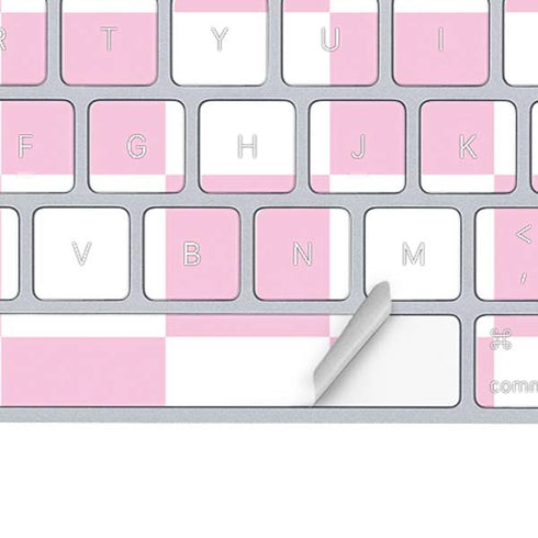 Pink and White Checkerboard Magic Keyboard Skin