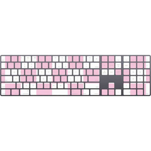 Pink and White Checkerboard Magic Keyboard with Numeric Keypad Skin