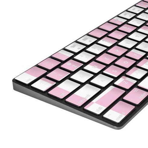 Pink and White Checkerboard Magic Keyboard with Numeric Keypad Skin