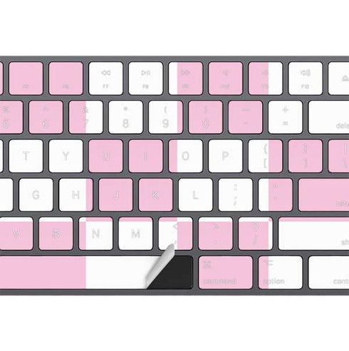 Pink and White Checkerboard Magic Keyboard with Numeric Keypad Skin