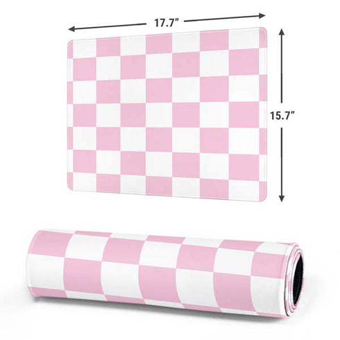 Pink and White Checkerboard Gaming Mouse Pad