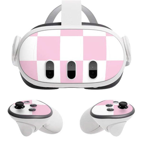 Pink and White Checkerboard Meta Quest 3 Skin
