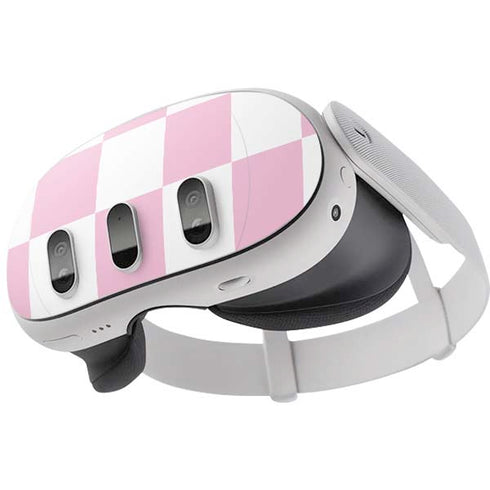 Pink and White Checkerboard Meta Quest 3 Skin