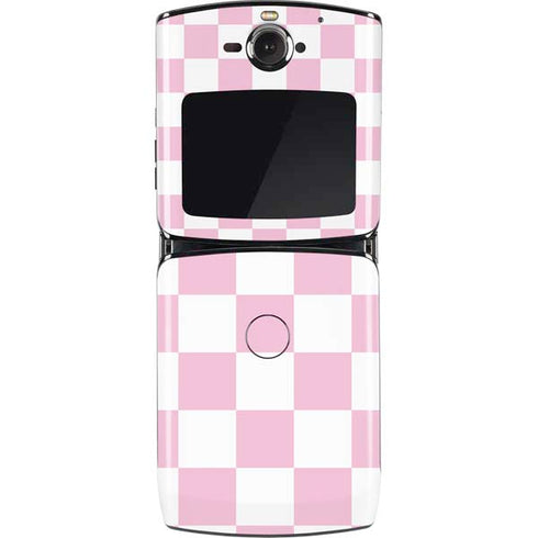 Pink and White Checkerboard Motorola RAZR Skin