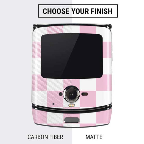 Pink and White Checkerboard Motorola RAZR Skin