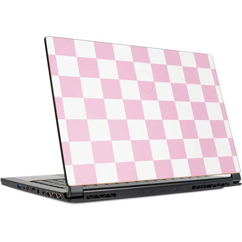 Pink and White Checkerboard MSI GS65 Stealth Laptop Skin