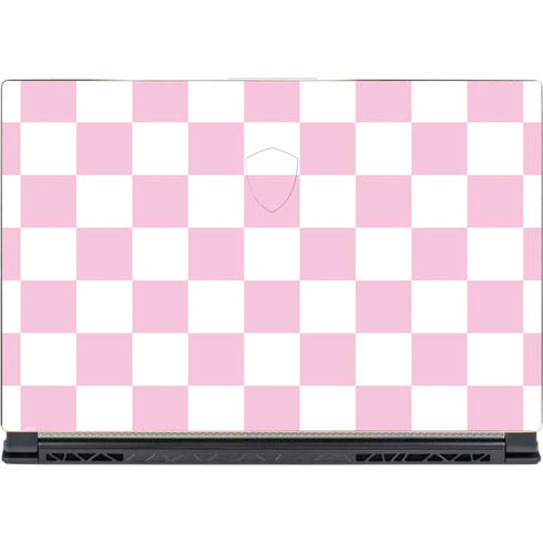 Pink and White Checkerboard MSI GS65 Stealth Laptop Skin