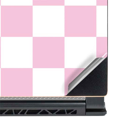 Pink and White Checkerboard MSI GS65 Stealth Laptop Skin