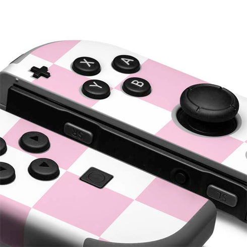 Pink and White Checkerboard Nintendo Joy-Con (L/R) Controller Skin
