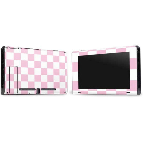 Pink and White Checkerboard Nintendo Switch Bundle Skin