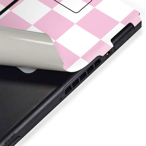 Pink and White Checkerboard Nintendo Switch Bundle Skin
