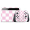 Pink and White Checkerboard Nintendo Switch OLED (2021) Skin