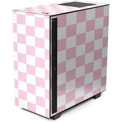 Pink and White Checkerboard NZXT H510 Compact ATX Mid-Tower Case Skin