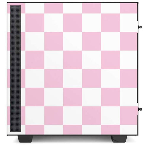 Pink and White Checkerboard NZXT H510 Compact ATX Mid-Tower Case Skin
