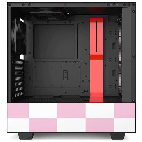 Pink and White Checkerboard NZXT H510 Compact ATX Mid-Tower Case Skin