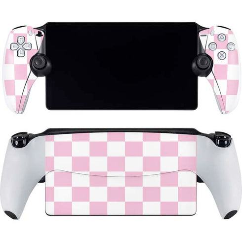 Pink and White Checkerboard PlayStation Portal Remote Player Skin