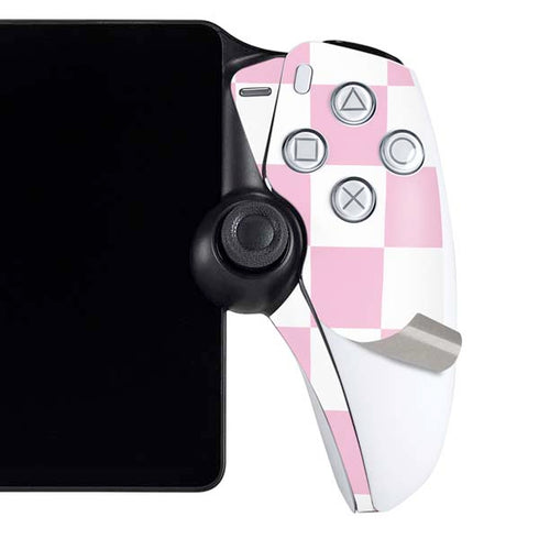 Pink and White Checkerboard PlayStation Portal Remote Player Skin