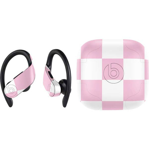 Pink and White Checkerboard PowerBeats Pro Skin