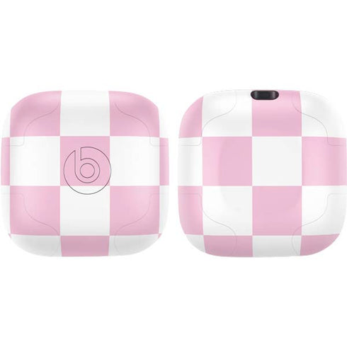 Pink and White Checkerboard PowerBeats Pro Skin