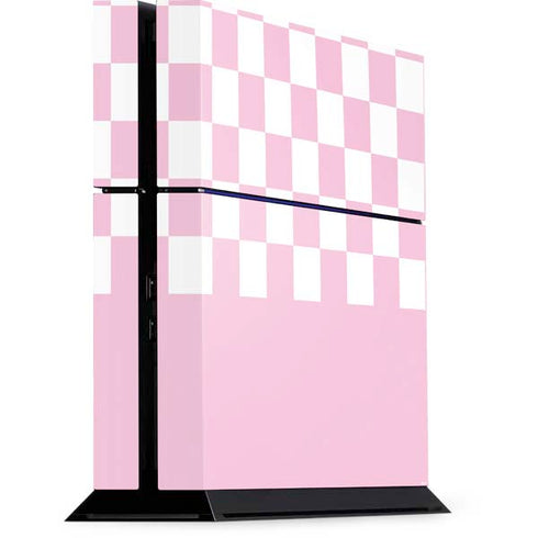 Pink and White Checkerboard PS4 Console Skin