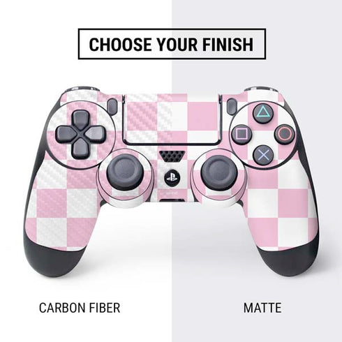 Pink and White Checkerboard PS4 Controller Skin