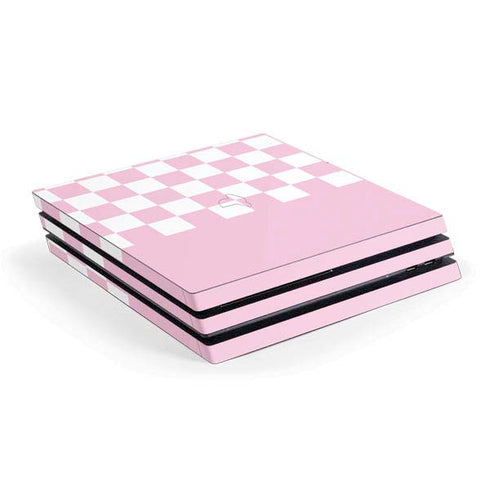 Pink and White Checkerboard PS4 Pro Console Skin