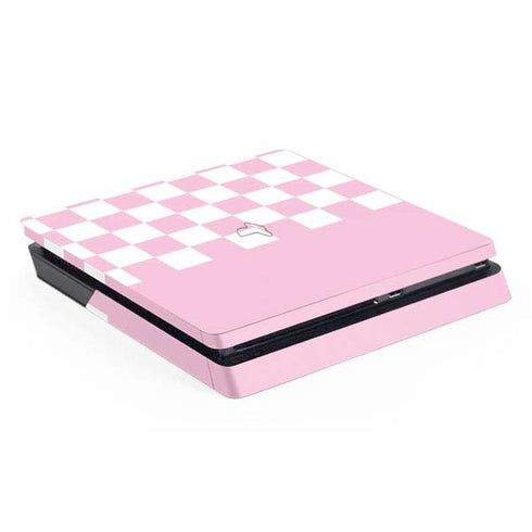 Pink and White Checkerboard PS4 Slim Skin