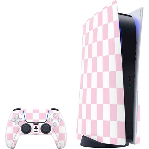 Pink and White Checkerboard PS5 Bundle Skin