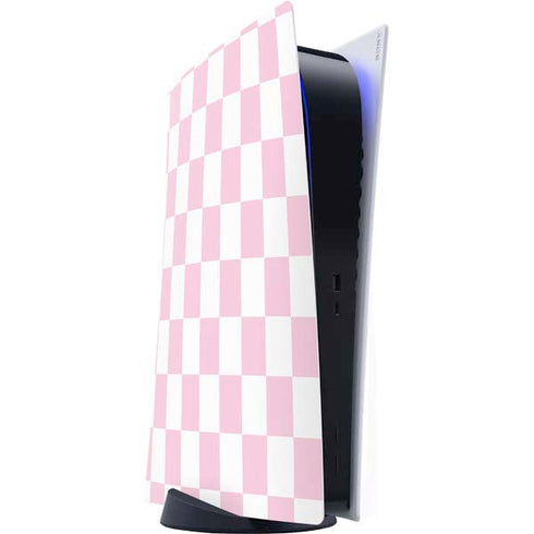 Pink and White Checkerboard PS5 Digital Edition Console Skin