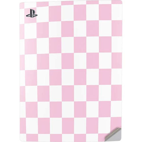 Pink and White Checkerboard PS5 Digital Edition Console Skin