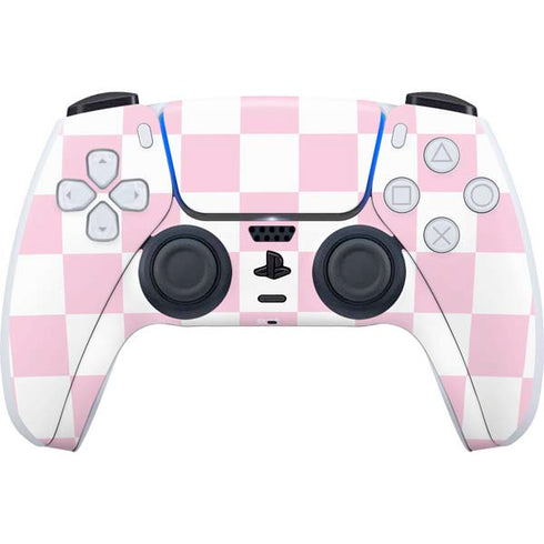 Pink and White Checkerboard PS5 Controller Skin