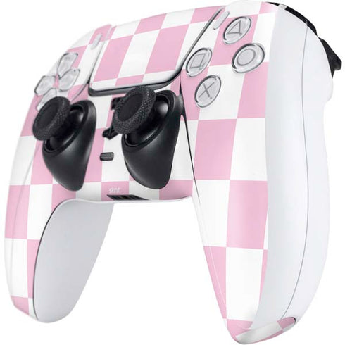 Pink and White Checkerboard PS5 Controller Skin