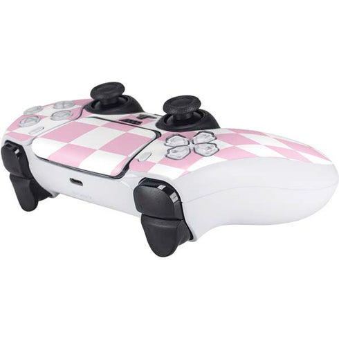 Pink and White Checkerboard PS5 Controller Skin