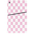 Pink and White Checkerboard PS5 Slim Disk Console Skin