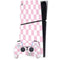 Pink and White Checkerboard PS5 Slim Digital Edition Bundle Skin