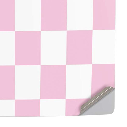 Pink and White Checkerboard PS5 Slim Digital Edition Console Skin