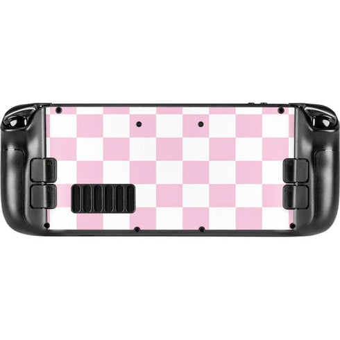 Pink and White Checkerboard Steam Deck Handheld Gaming Computer Skin