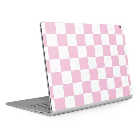 Pink and White Checkerboard Surface Book 2 13.5in Skin
