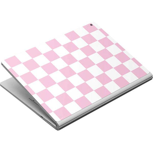 Pink and White Checkerboard Surface Book Skin
