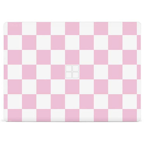 Pink and White Checkerboard Surface Laptop 2 Skin